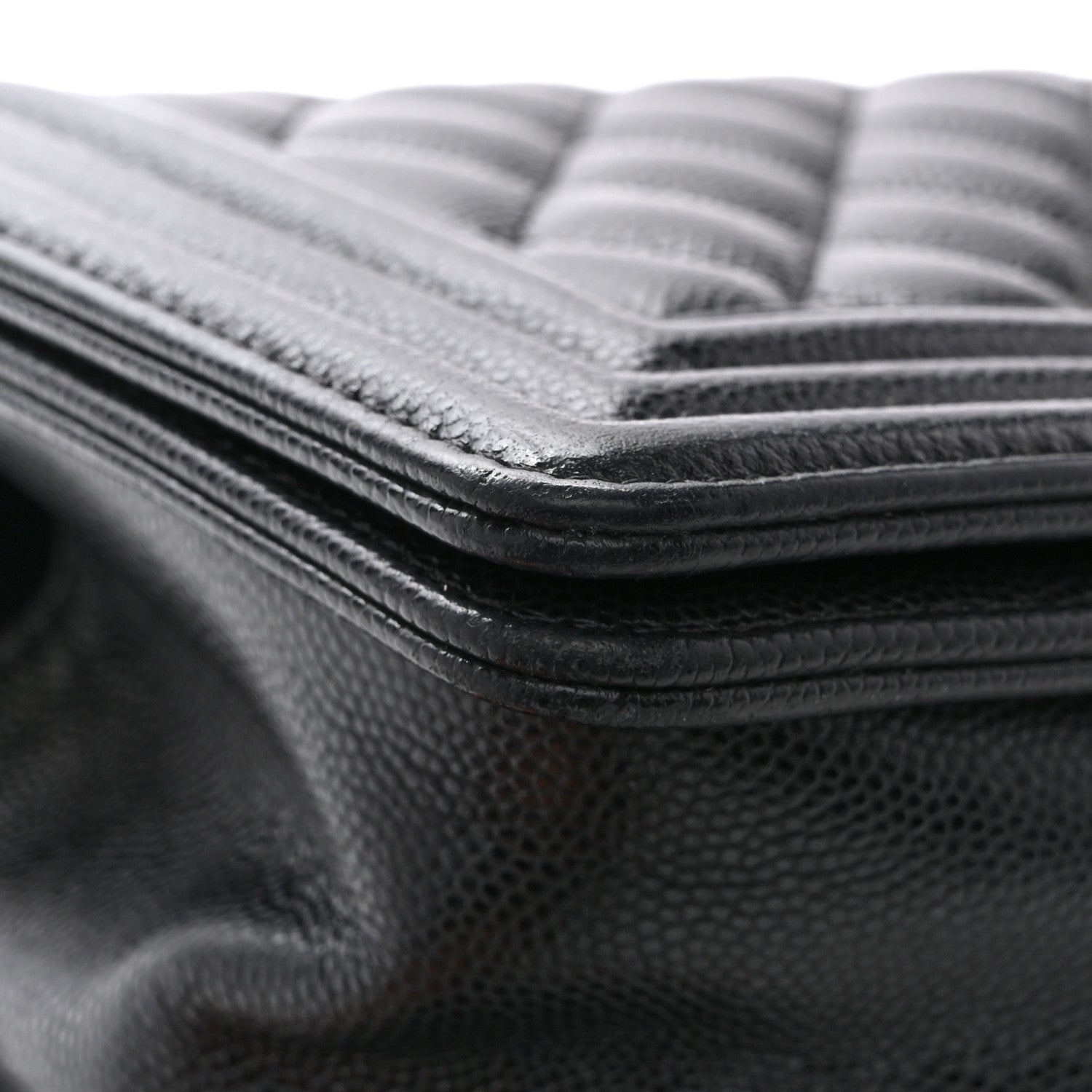 Caviar Quilted Small Boy Flap Black