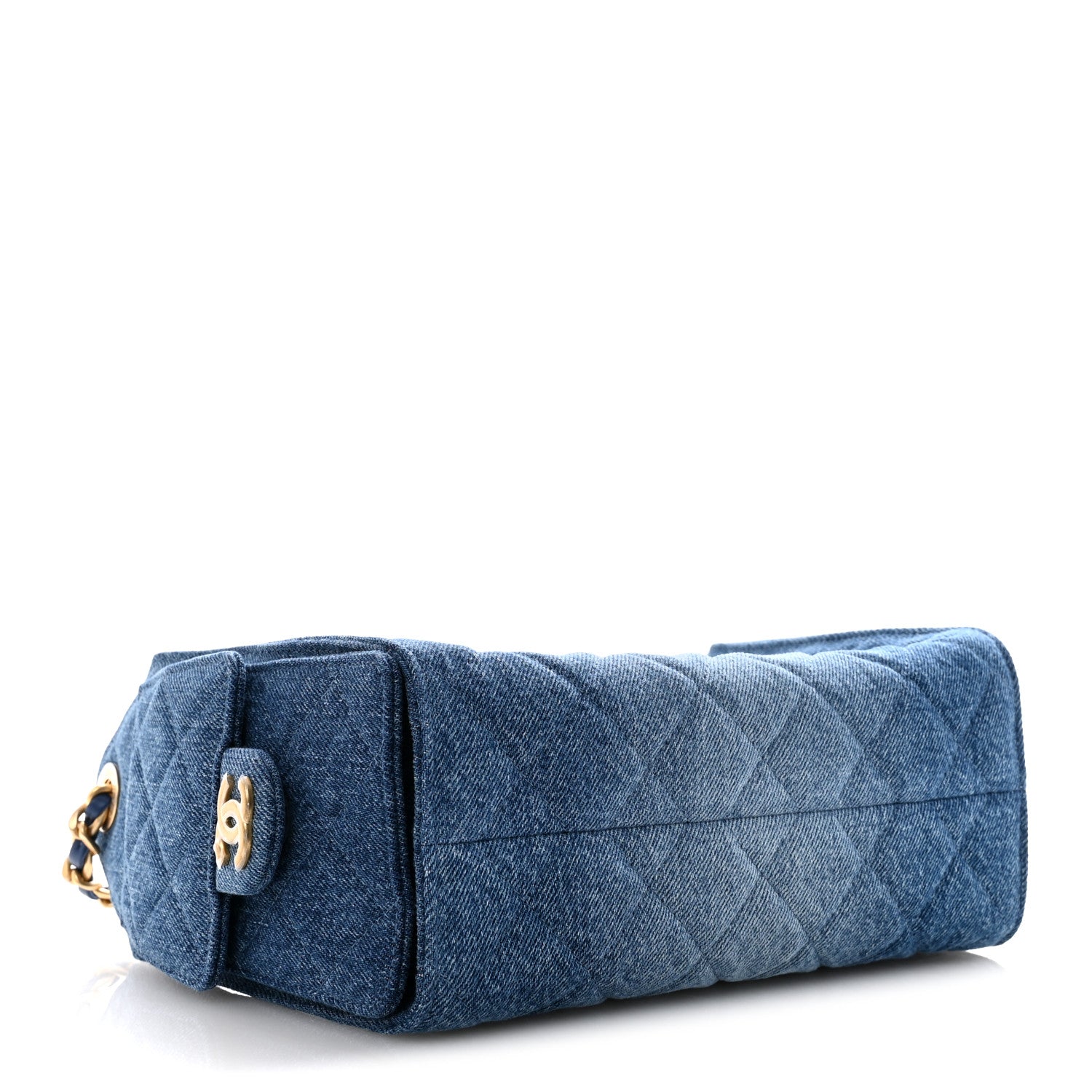 Washed Denim Quilted Mini Chanel 25 Handbag Blue