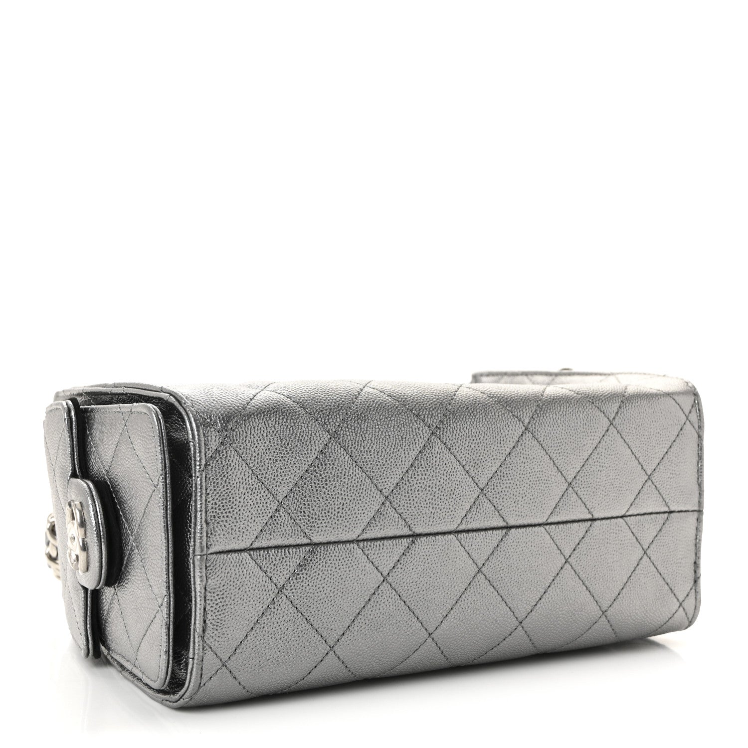 Metallic Caviar Quilted Mini Chanel 25 Handbag Anthracite