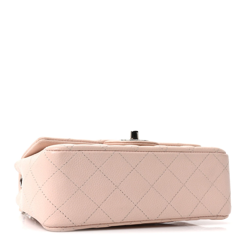 Caviar Quilted Mini Rectangular Flap Light Pink