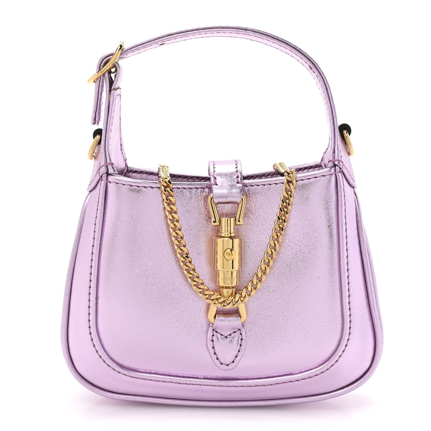 Laminated Nappa Nano Jackie 1961 Hobo Metallic Rosa