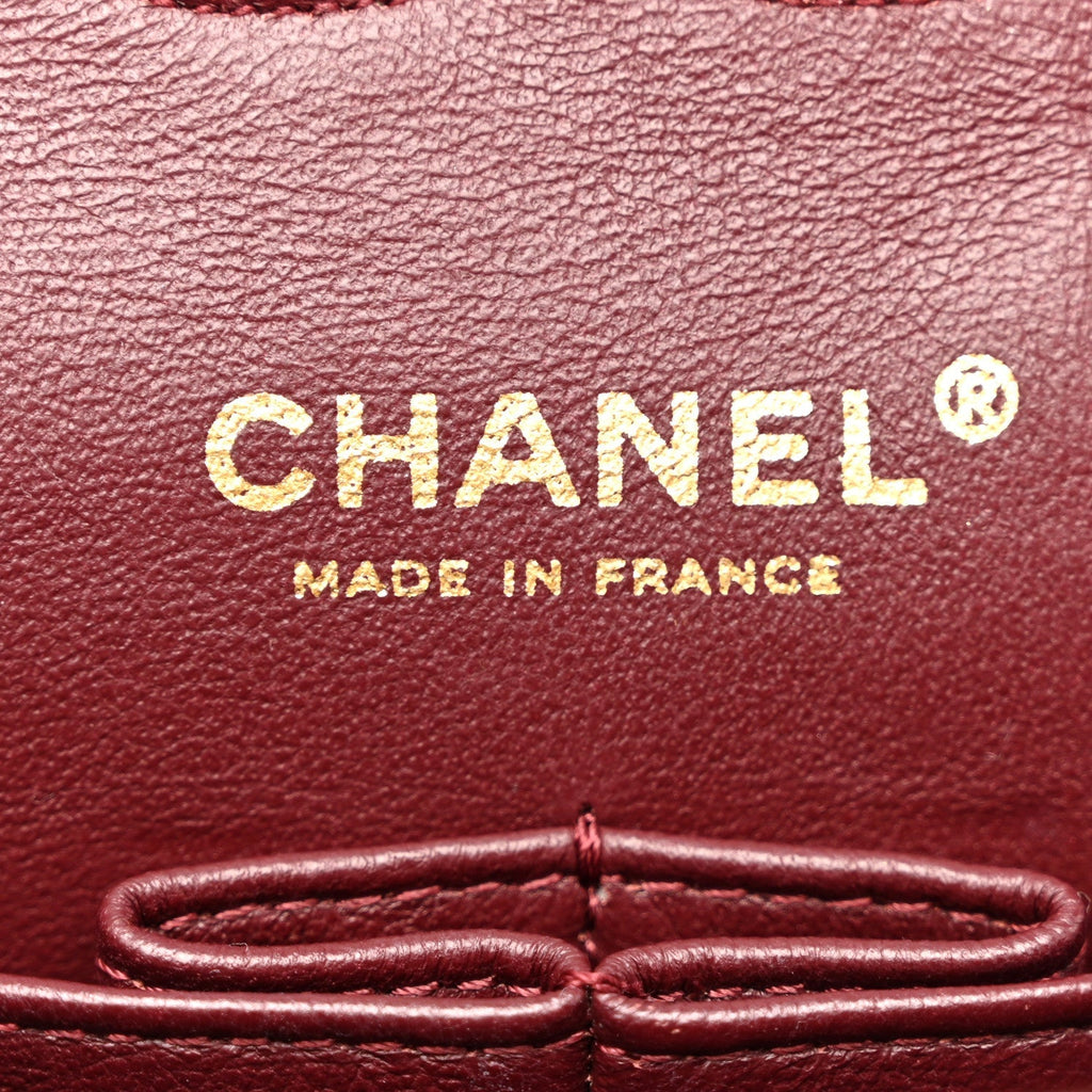 Lambskin Quilted Medium Double Flap Black