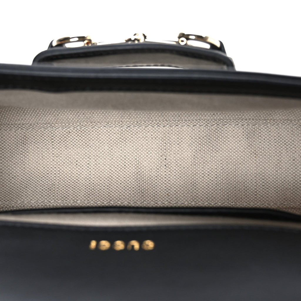 GG Supreme Monogram Horsebit 1955 Soft Small Shoulder Bag Beige Black
