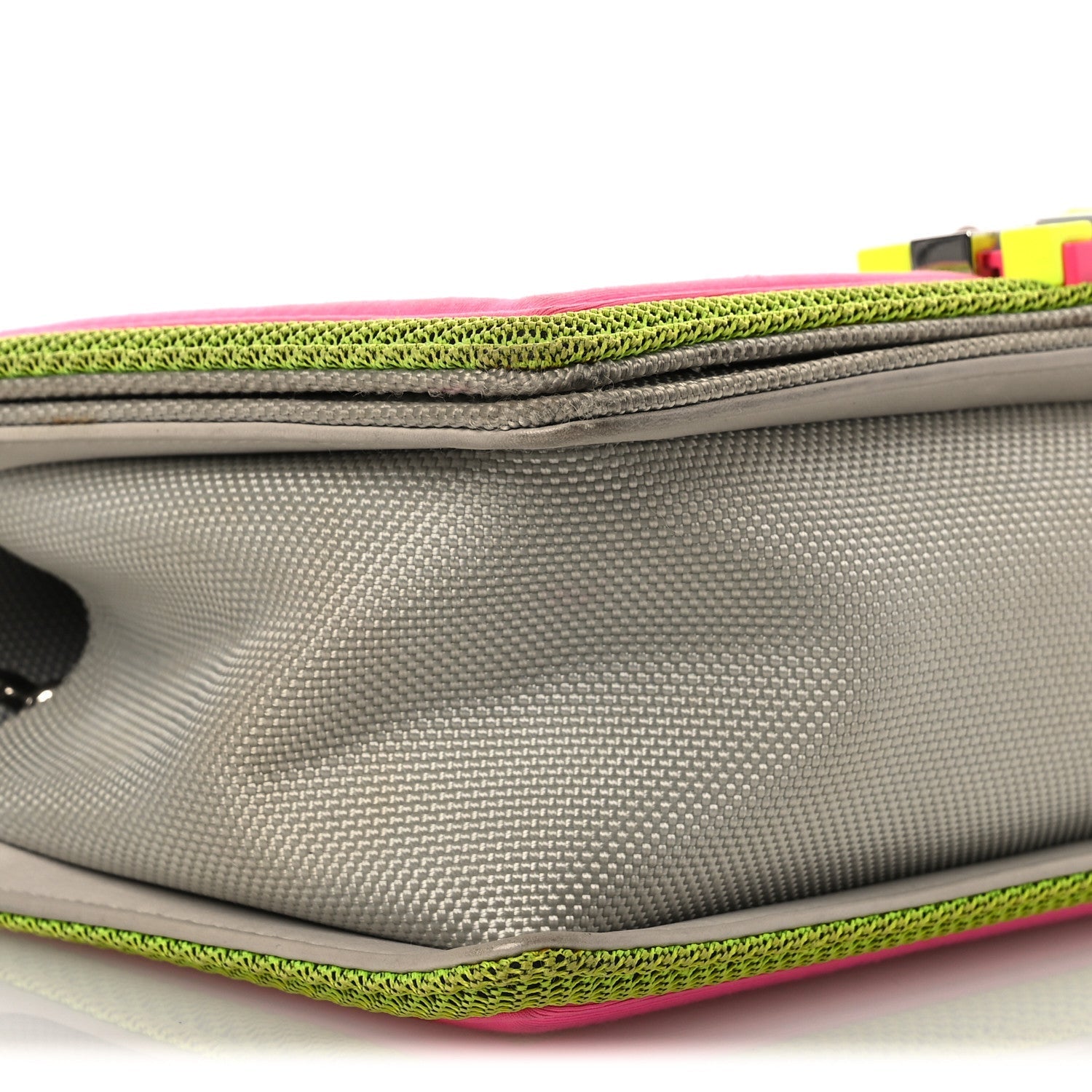 Canvas Quilted Medium Fluo Boy Flap Dark Grey Fuchsia Green