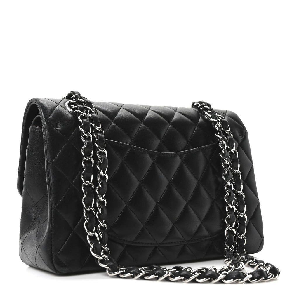 Lambskin Quilted Small Double Flap Black