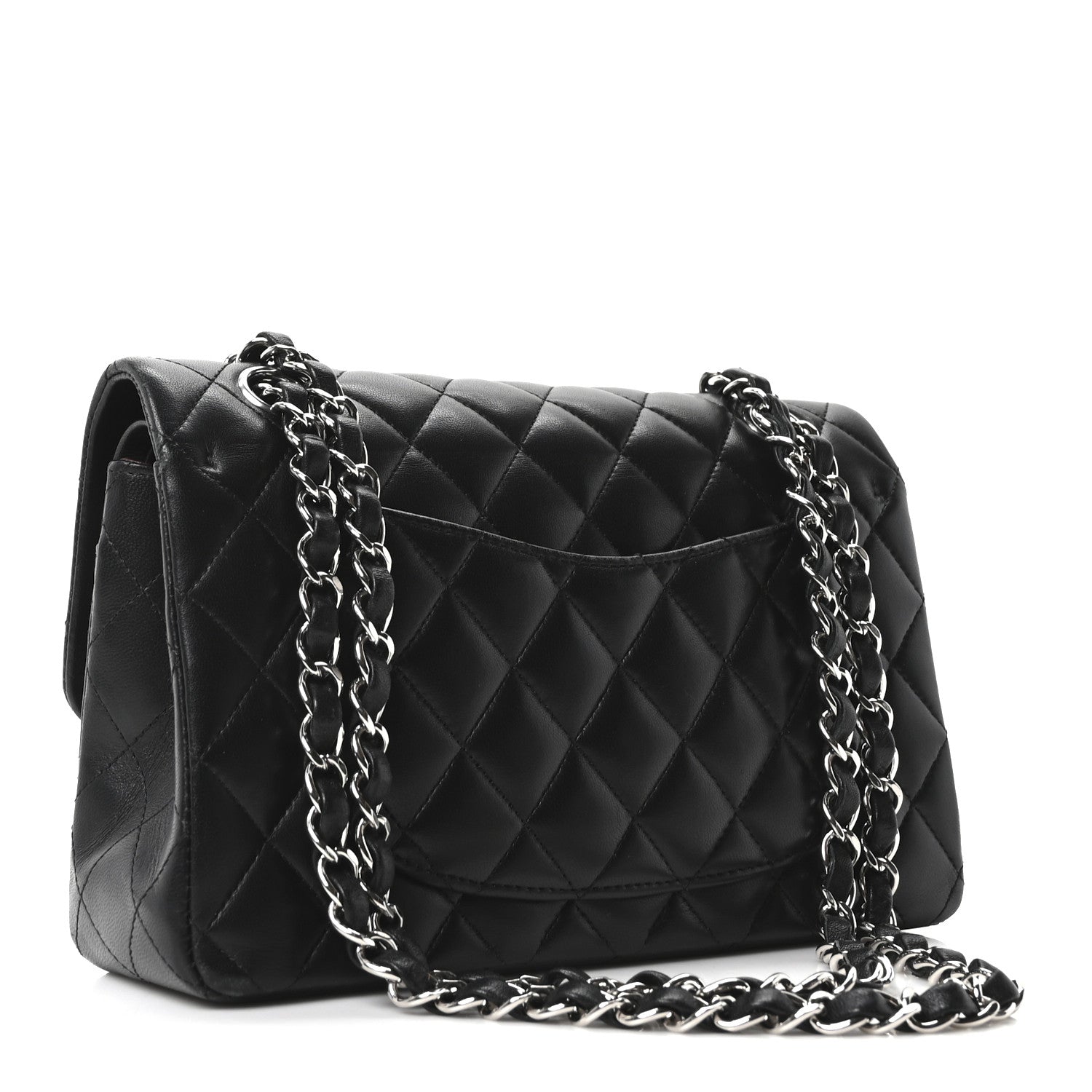 Lambskin Quilted Small Double Flap Black