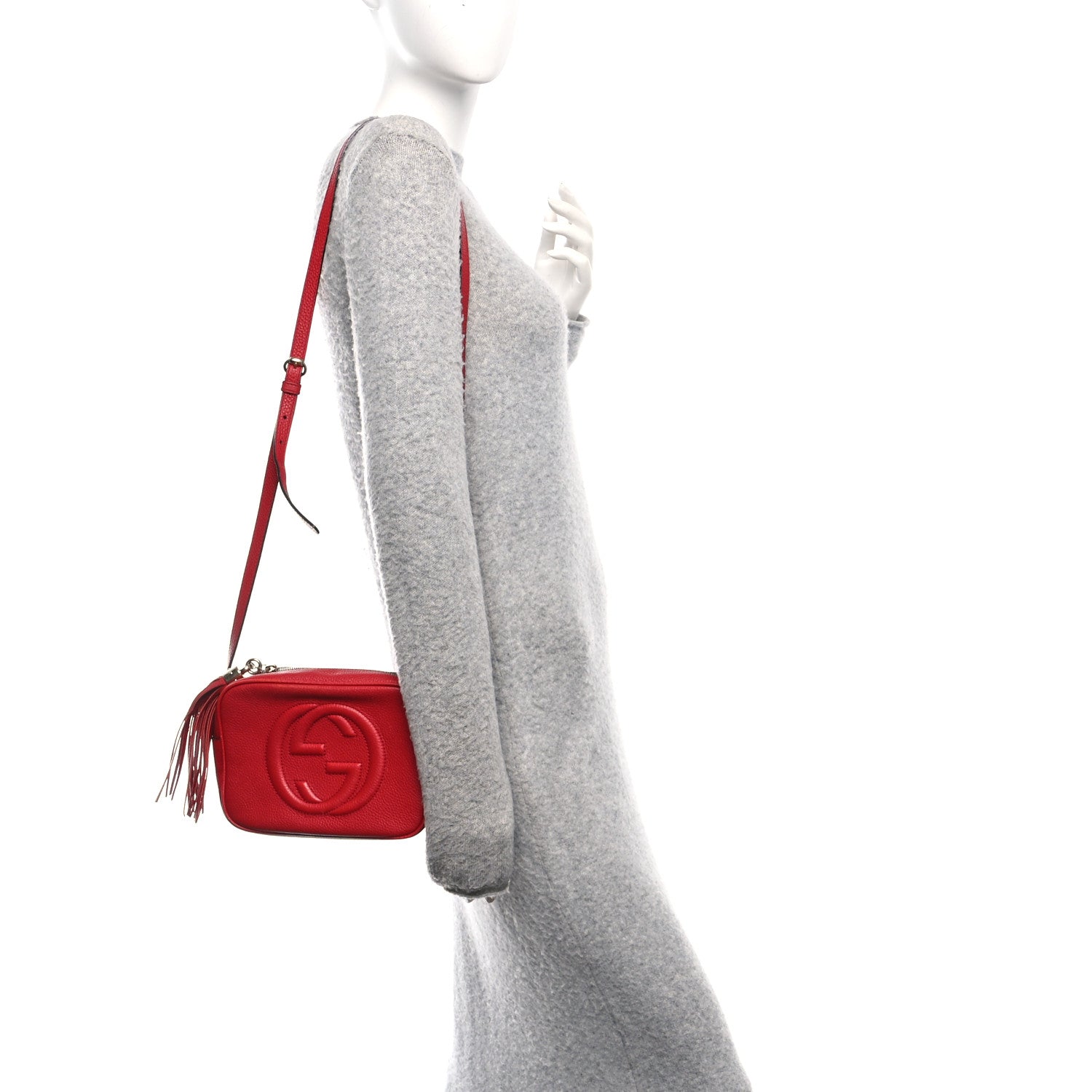 Pebbled Calfskin Small Soho Disco Bag Vibrant Red