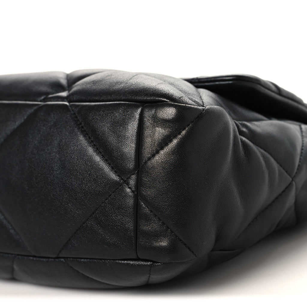 Lambskin Quilted Large Chanel 19 Flap Black