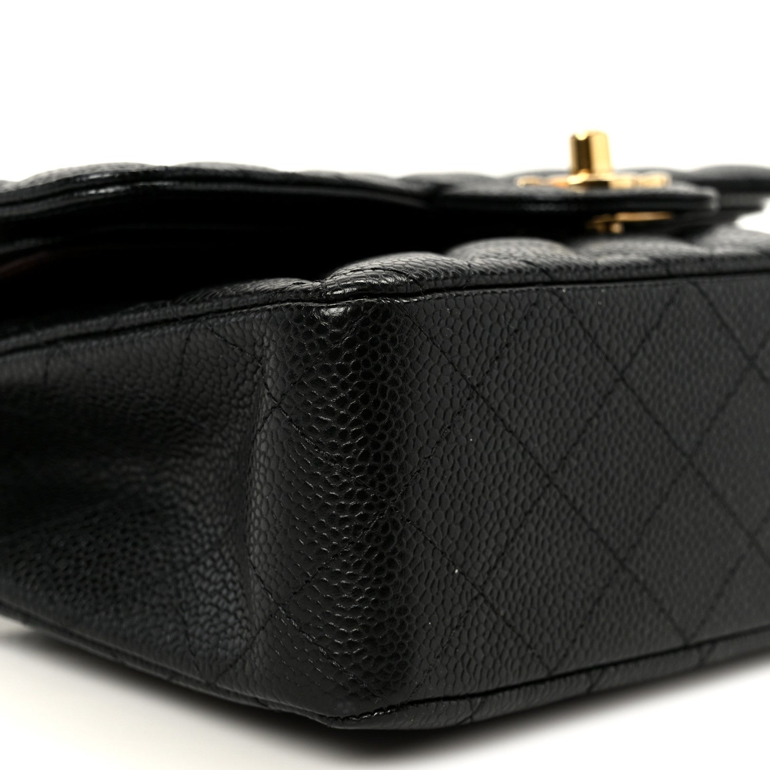 Caviar Quilted Small Double Flap Black