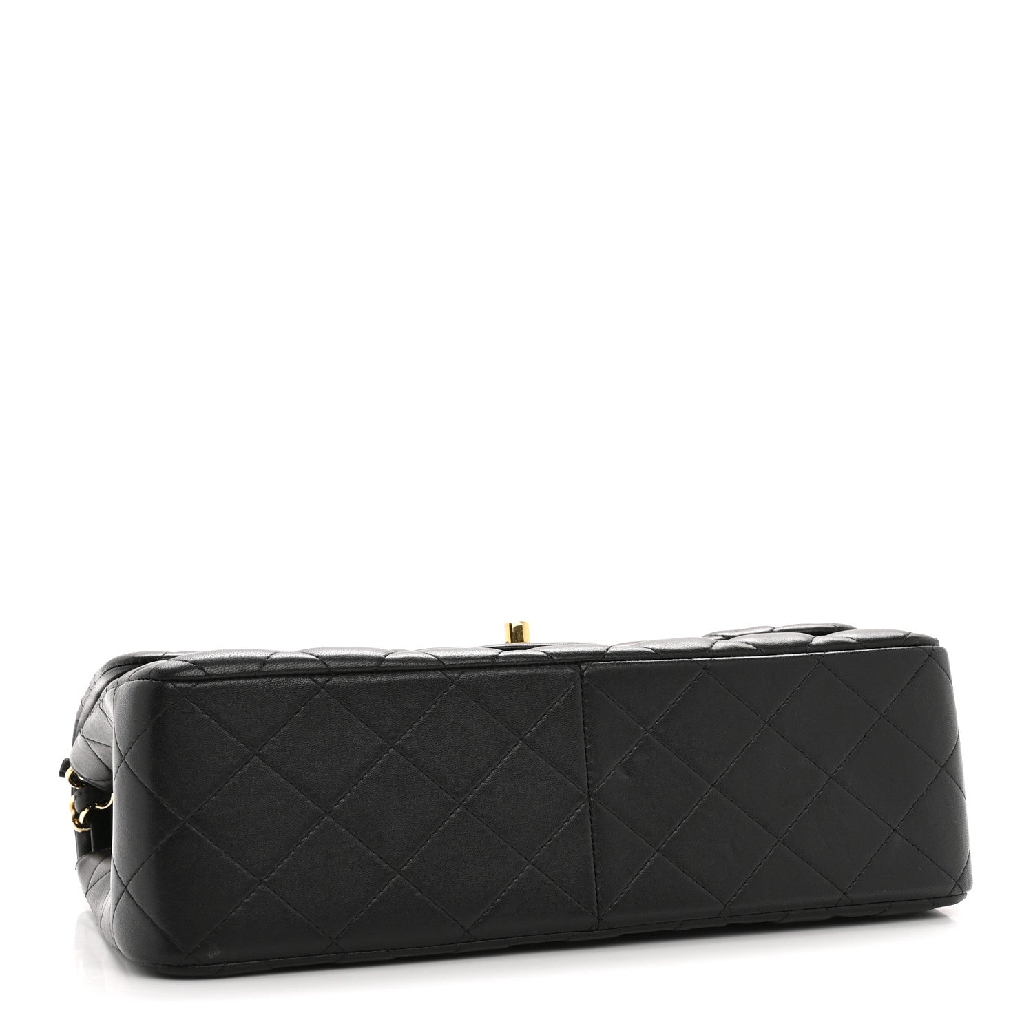Lambskin Quilted Jumbo Double Flap Black