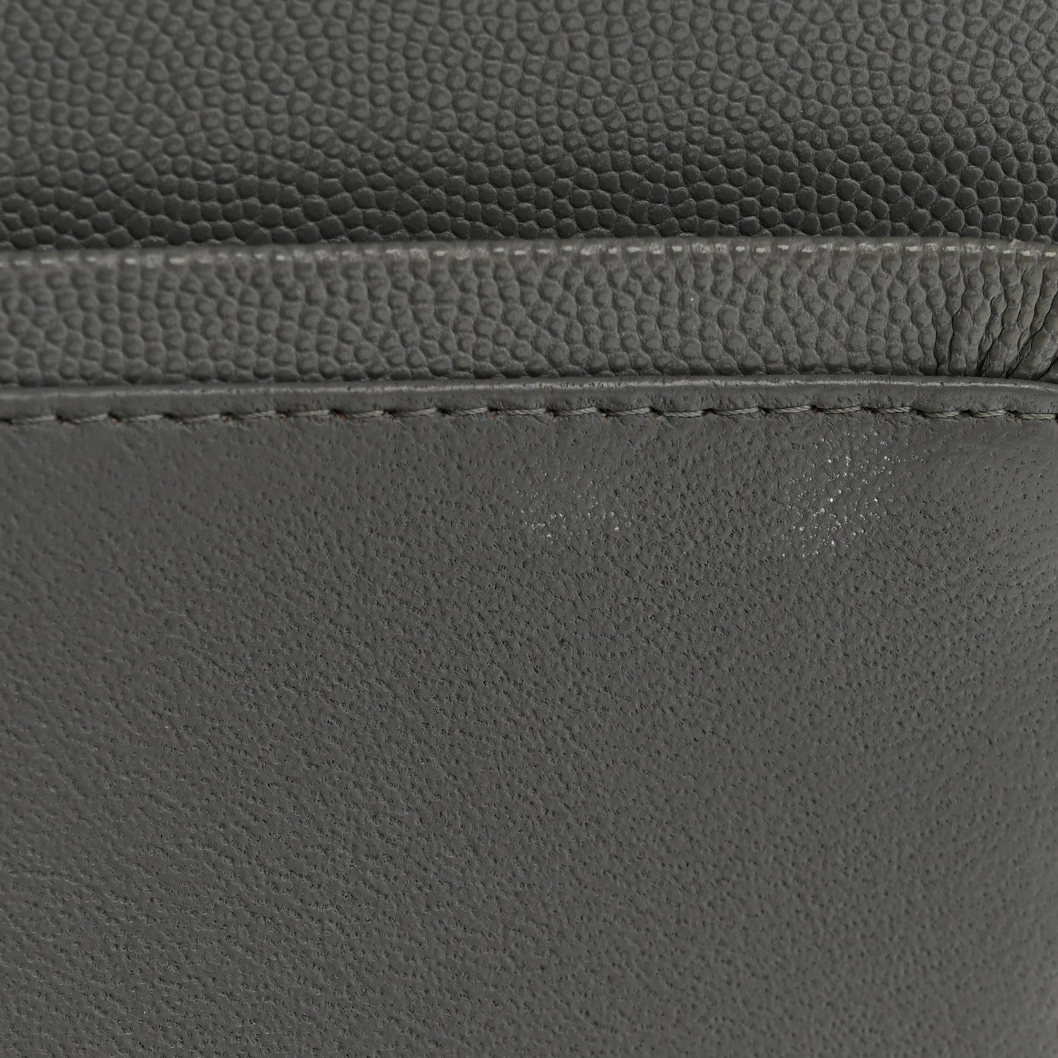 Caviar Quilted Jumbo Double Flap Grey