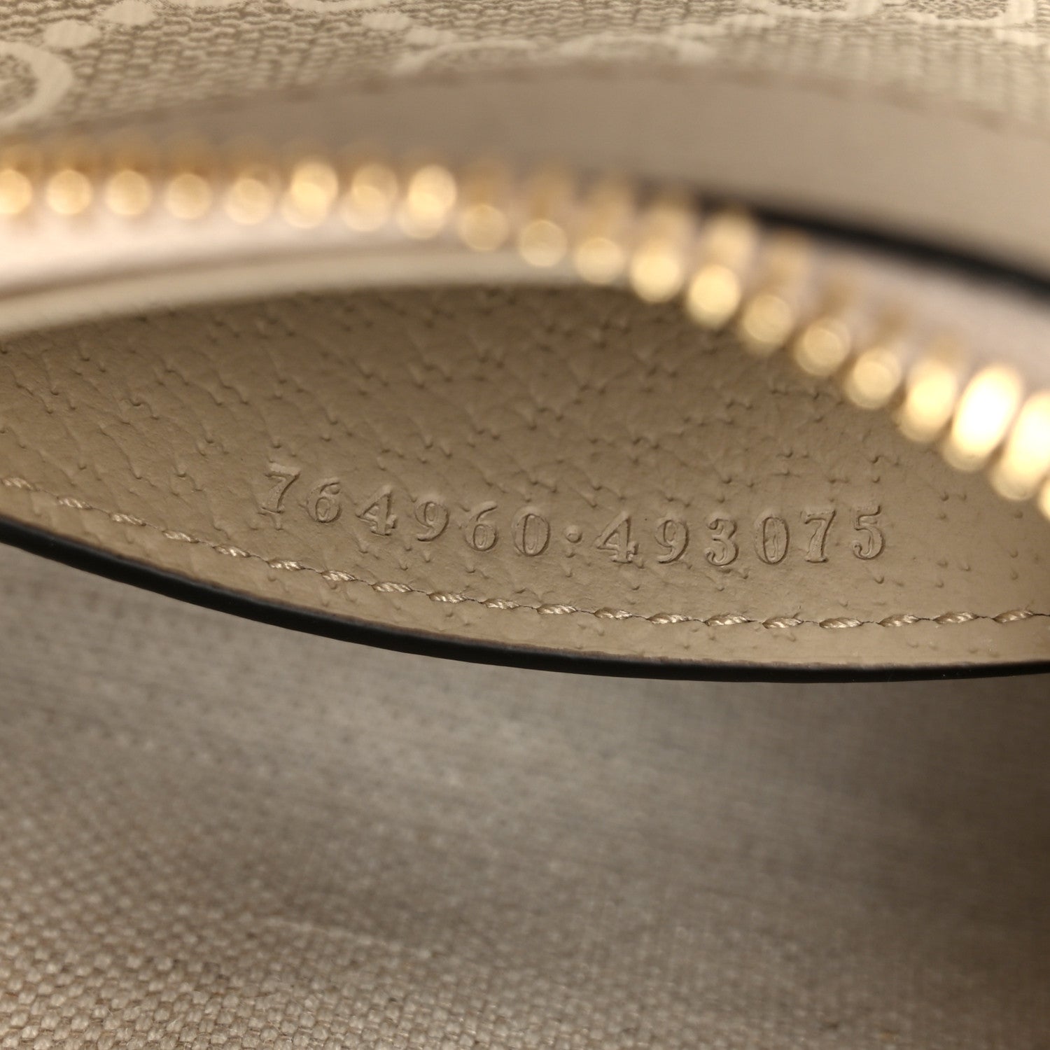 GG Supreme Monogram Textured Dollar Calfskin Web Mini Ophidia GG Handbag Beige Mystic White Oatmeal