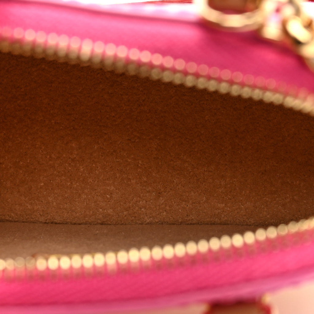 Vernis Monogram Micro Alma Bag Charm Key Holder Rose