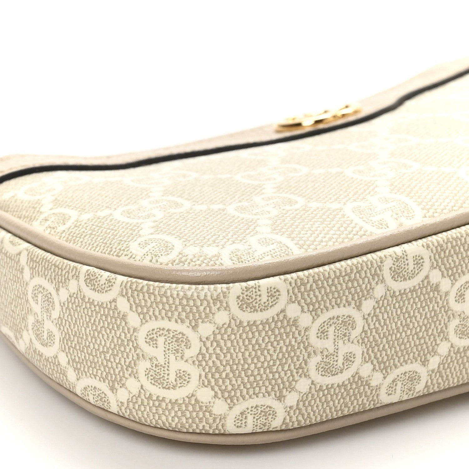GG Supreme Monogram Textured Dollar Calfskin Web Mini Ophidia GG Handbag Beige Mystic White Oatmeal
