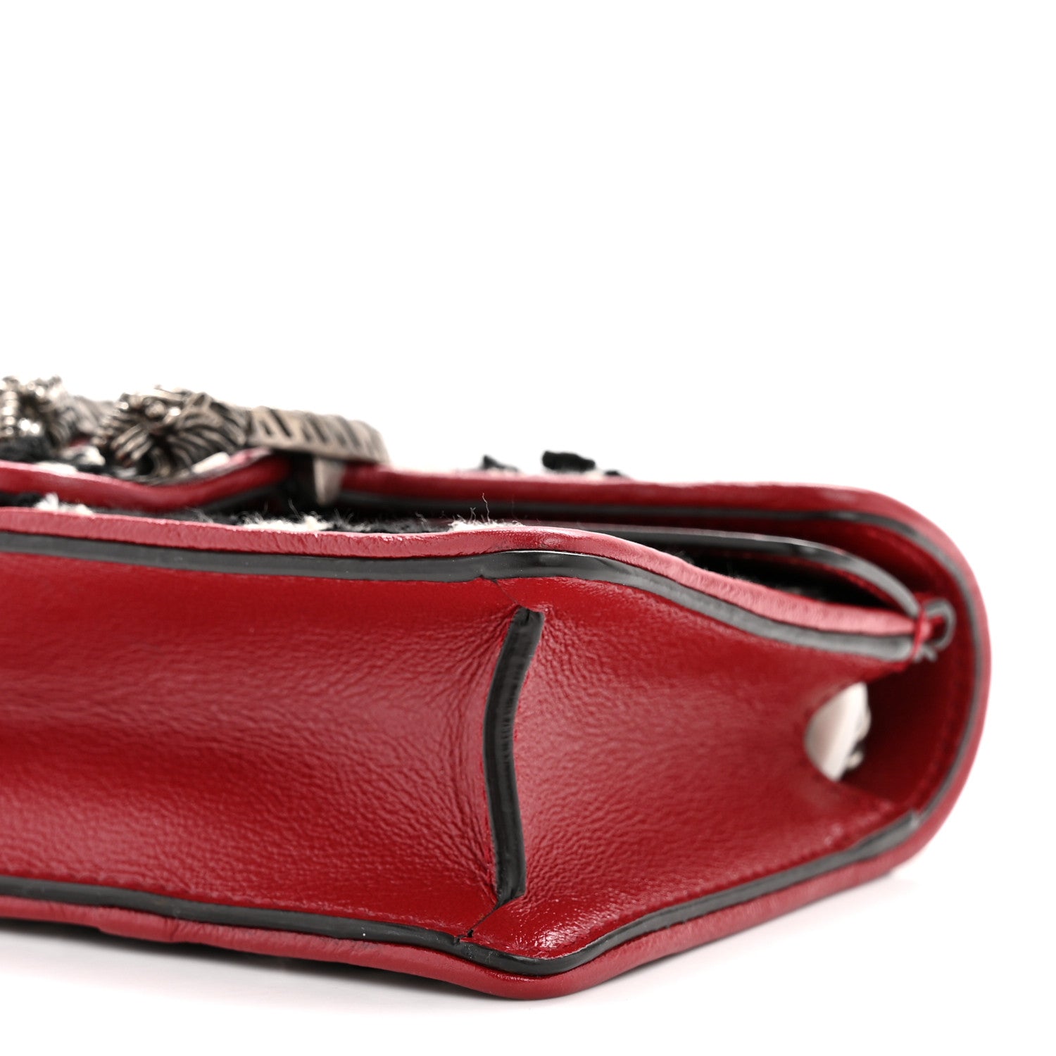 Tweed GG Monogram Super Mini Dionysus Shoulder Bag Black White Romantic Cherry