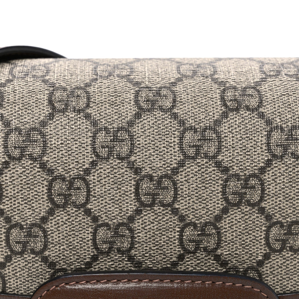 GG Supreme Monogram Horsebit 1955 Shoulder Bag Beige Brown Sugar