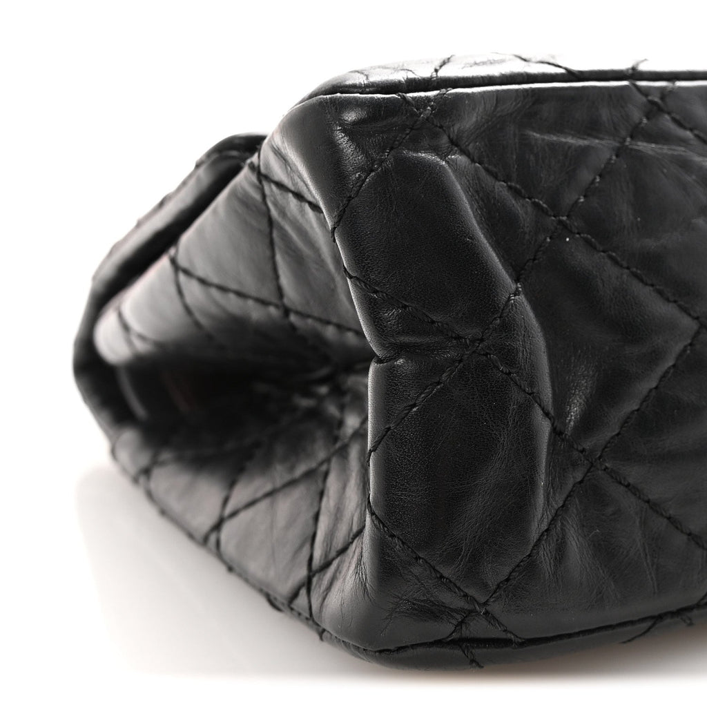 Aged Calfskin Quilted 2.55 Reissue 225 Flap Black