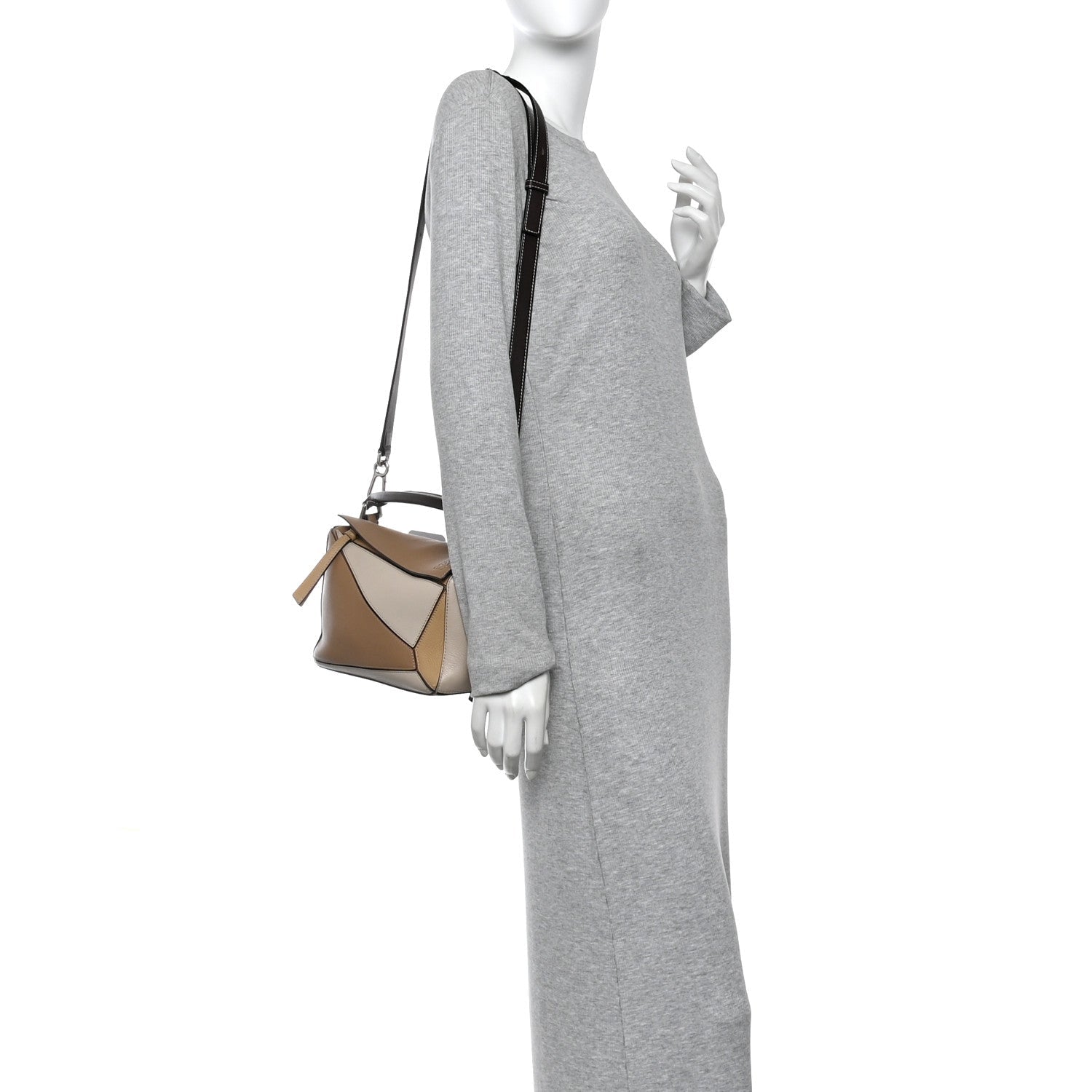 Calfskin Small Puzzle Bag Mocca Multicolor