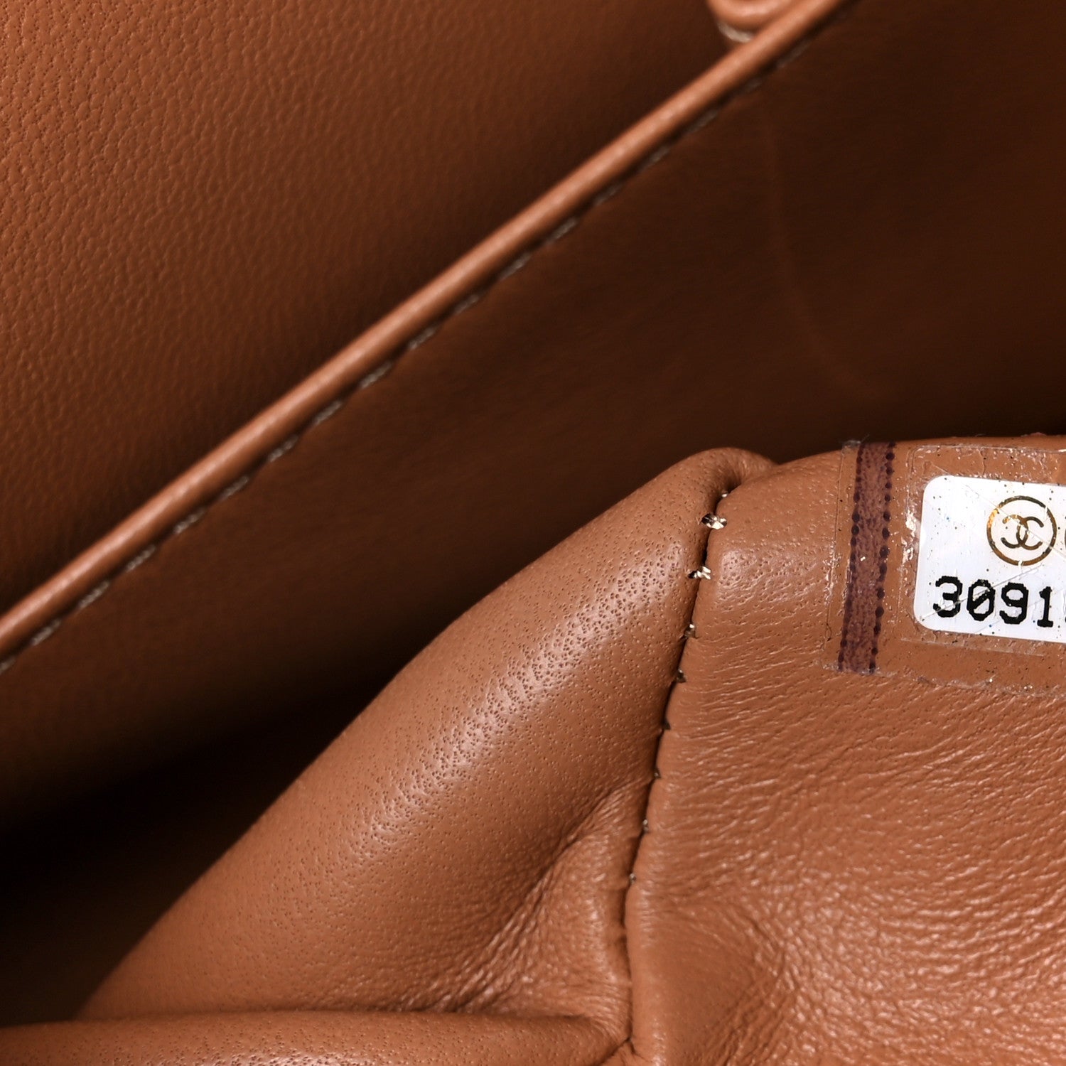 Lambskin Quilted Medium Double Flap Brown