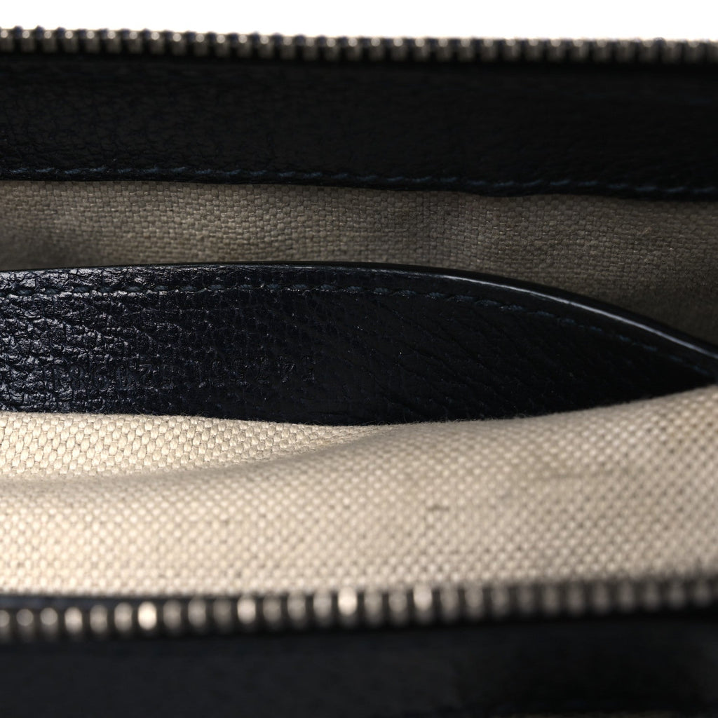 GG Supreme Monogram Textured Dollar Calfskin Web Small Ophidia Tote Bag Beige Blue