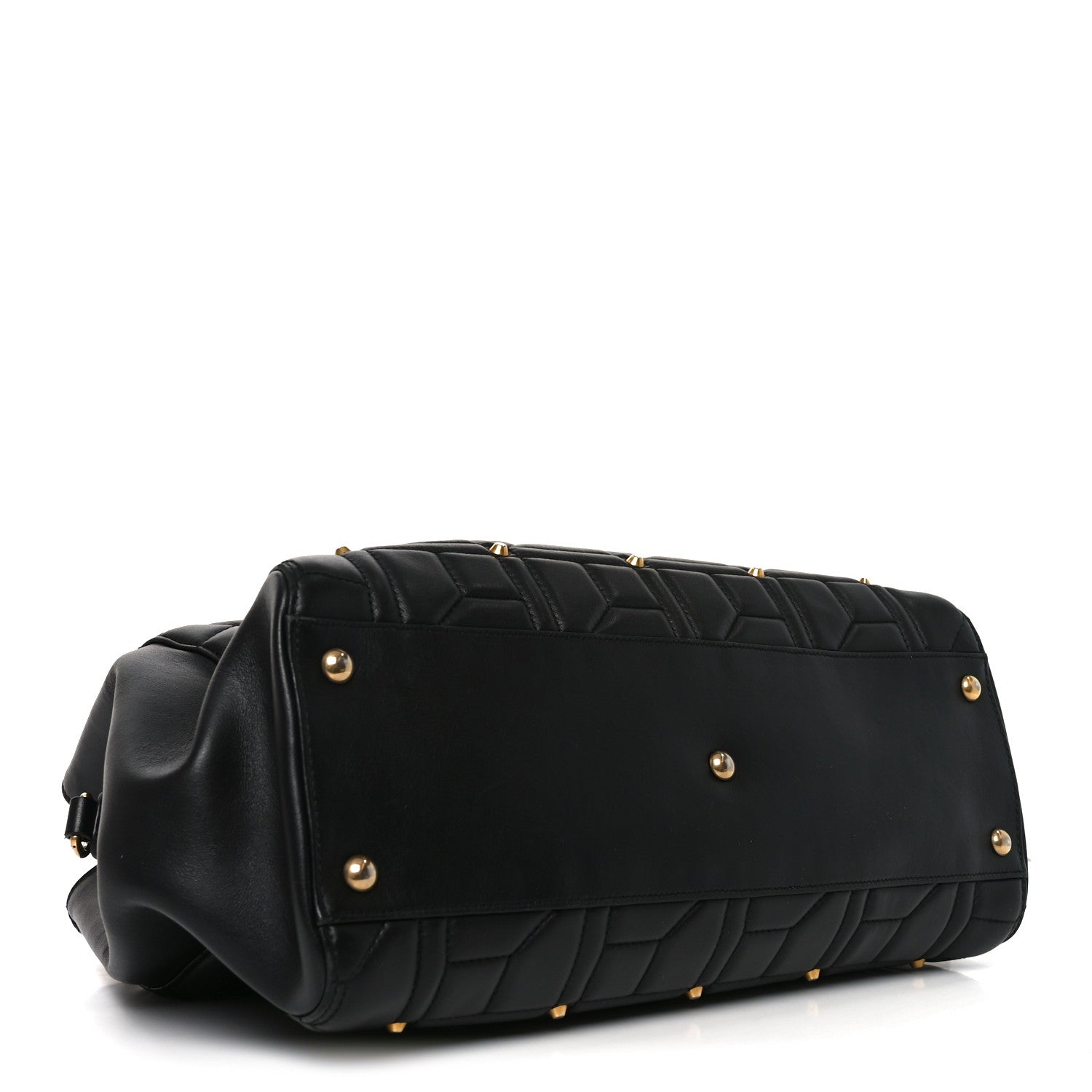 Calfskin Matelasse Studded Medium GG Marmont Tote Black