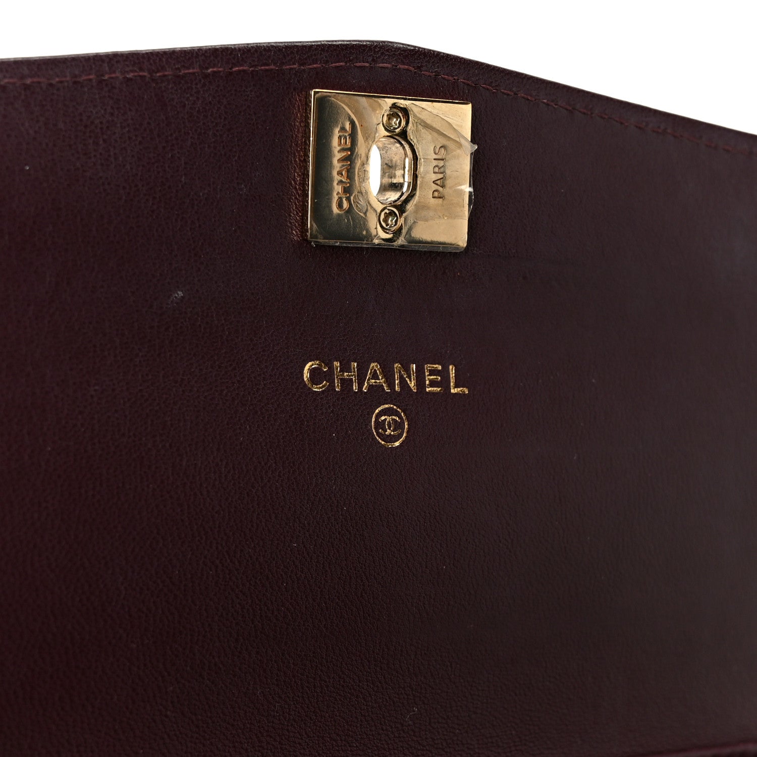 Lambskin Chevron Quilted Wallet On Chain WOC Black