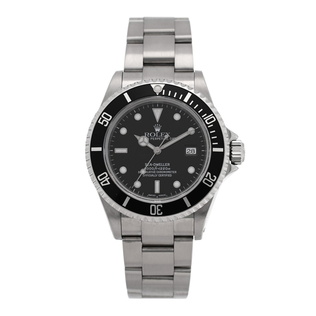 Stainless Steel 40mm Sea-Dweller Oyster Perpetual Watch Black 16600
