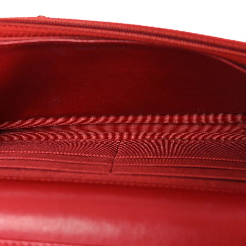 Lambskin Quilted Wallet On Chain WOC Red
