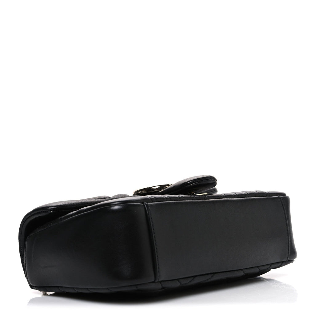 Lambskin Matelasse Medium GG Marmont Shoulder Bag Black