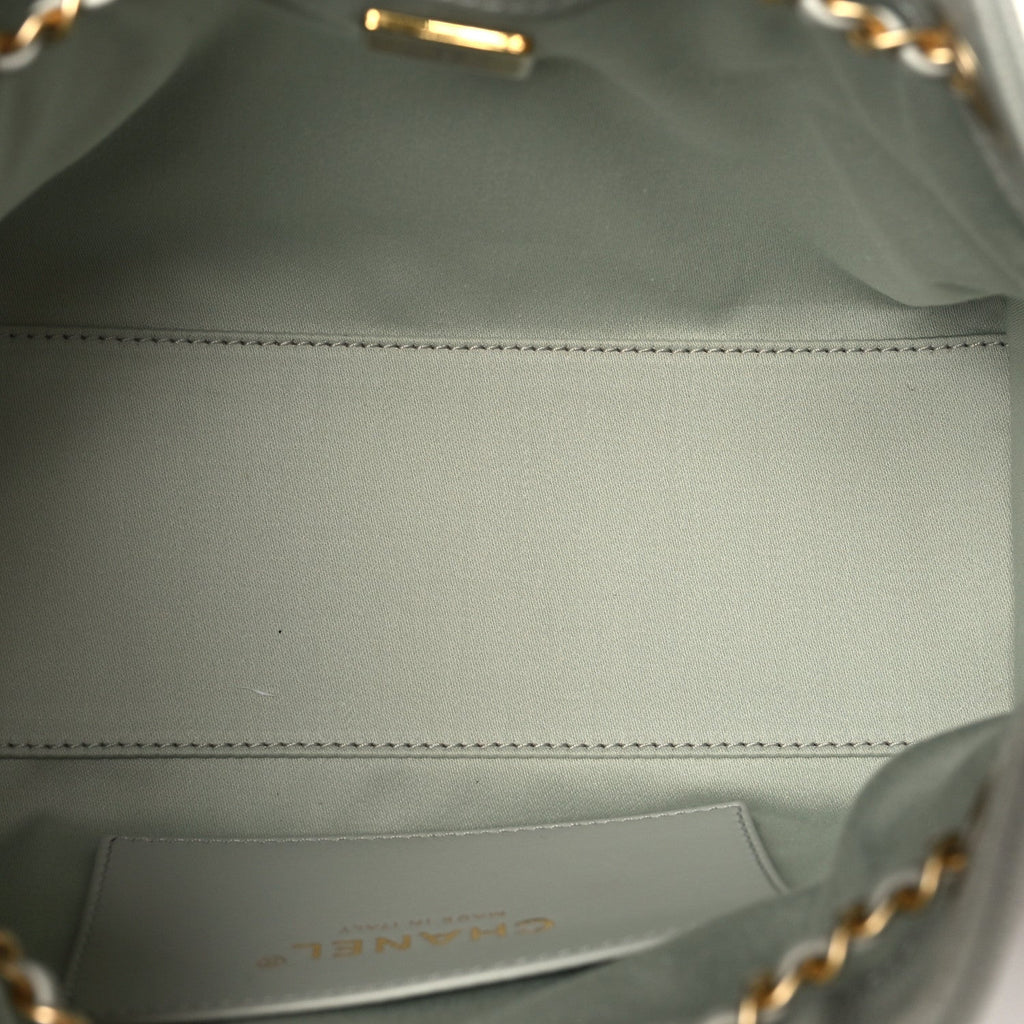 Caviar Quilted Mini Chanel 25 Handbag Light Green