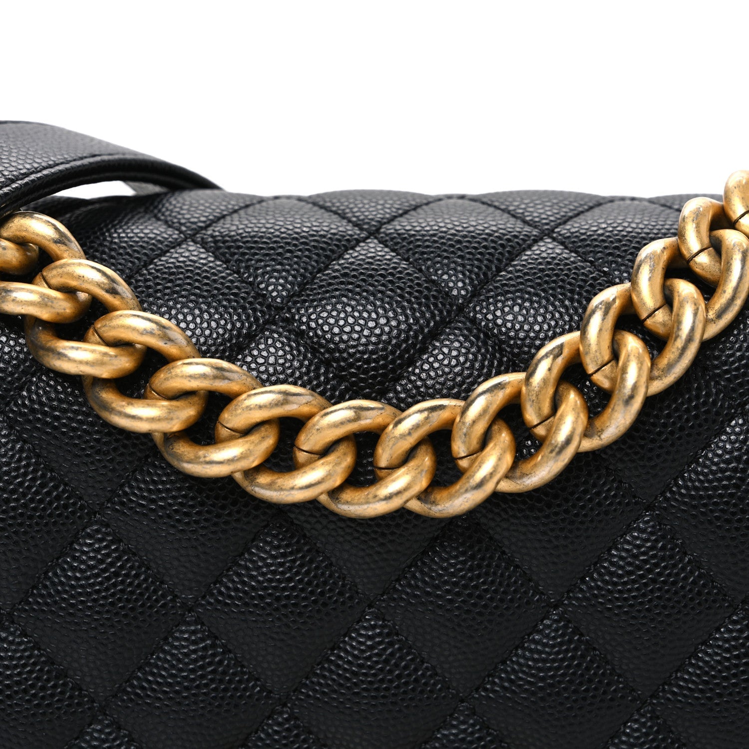 Caviar Quilted Small Boy Flap Black