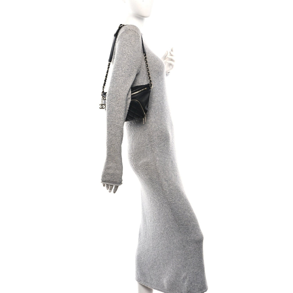 Caviar Quilted Business Affinity Waist Belt Bag Black