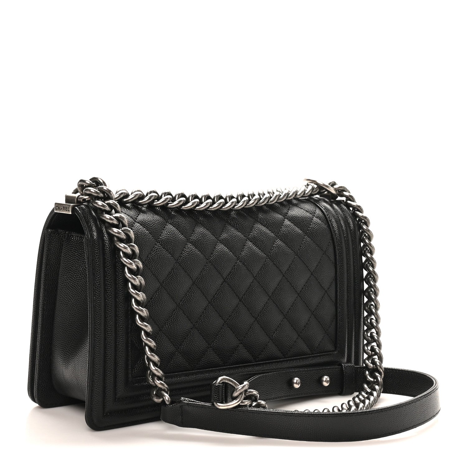 Caviar Quilted Medium Boy Flap Black