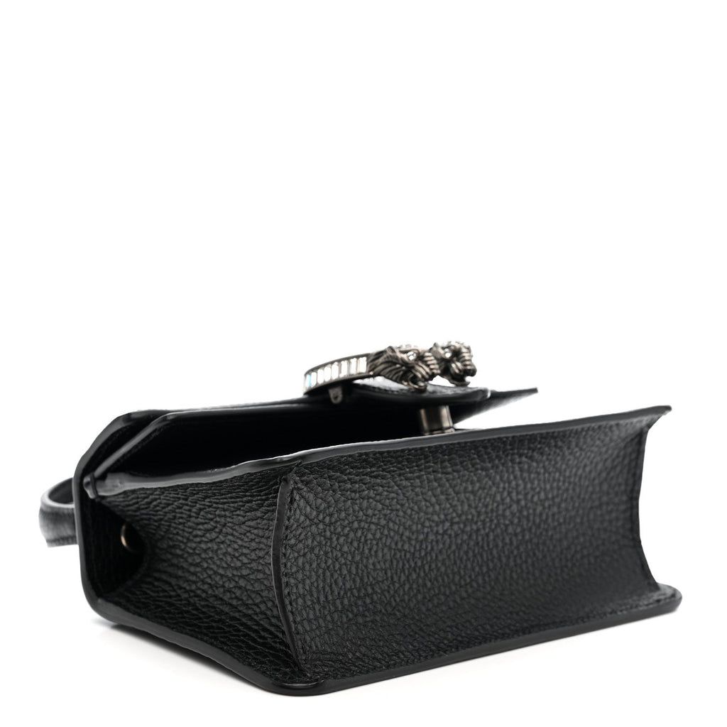Dollar Calfskin Crystal Mini Dionysus Top Handle Bag Black Crystal
