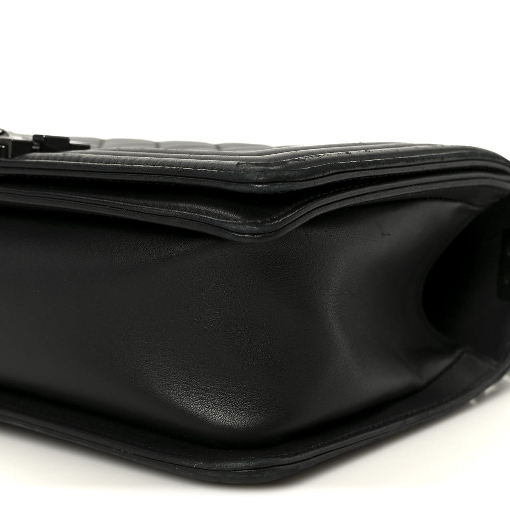 Calfskin Quilted Medium Boy Flap So Black