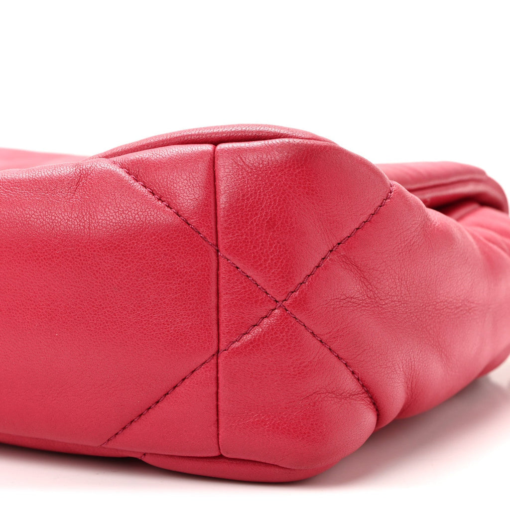 Lambskin Quilted Medium Chanel 19 Flap Dark Pink