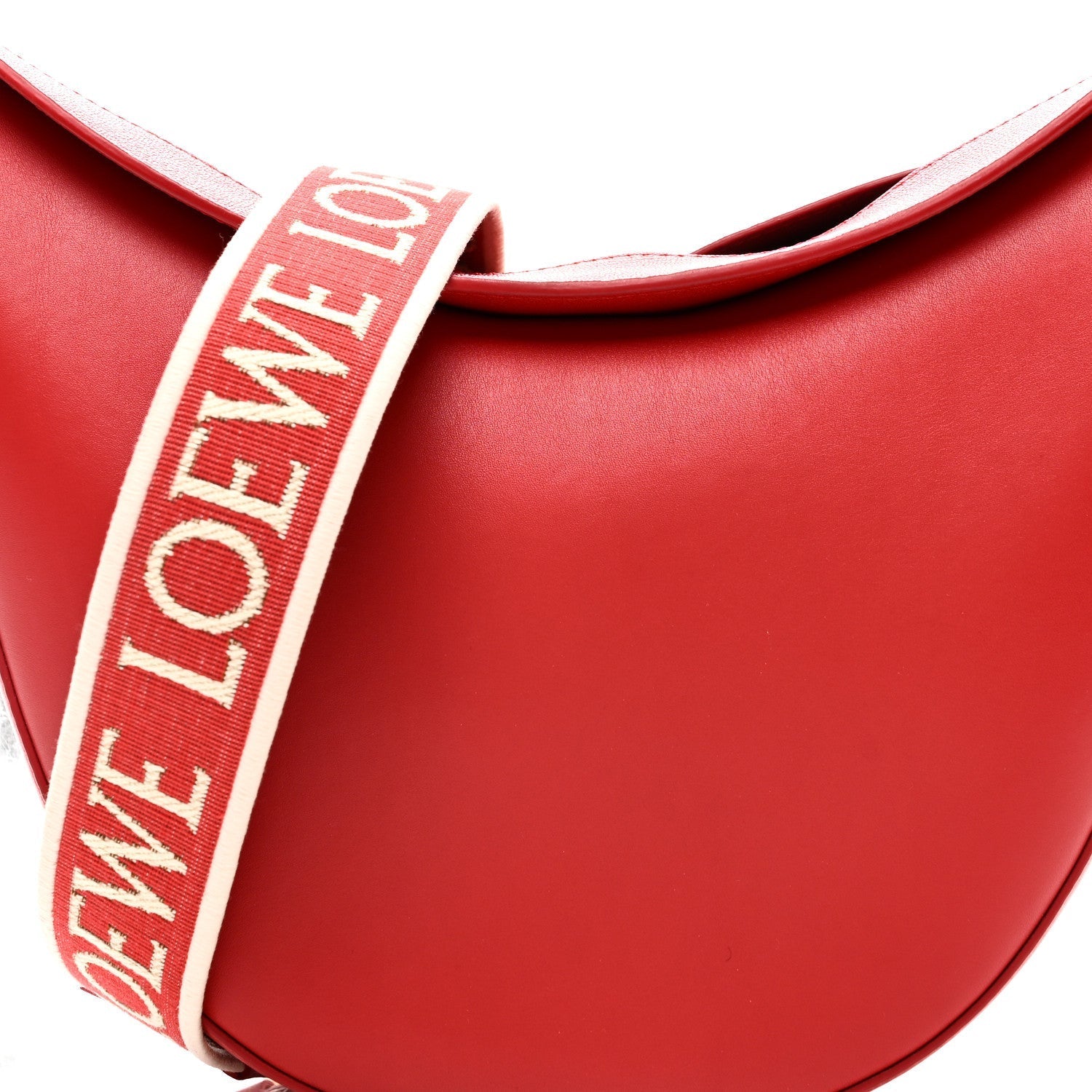 Satin Calfskin Jacquard Luna Bag Scarlet Red