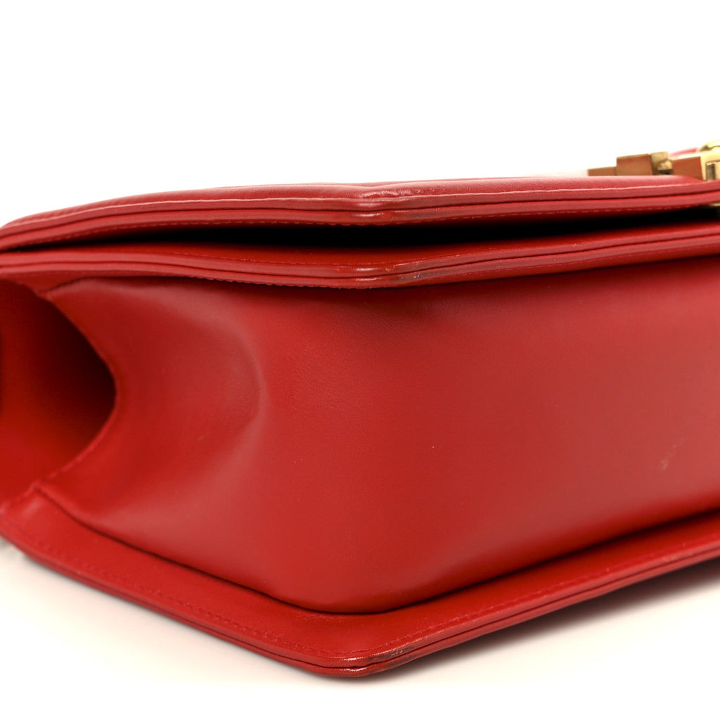 Snakeskin Medium Boy Flap Red