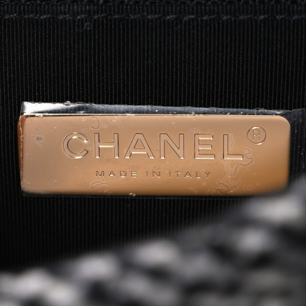 Tweed Quilted Medium Chanel 19 Flap Grey
