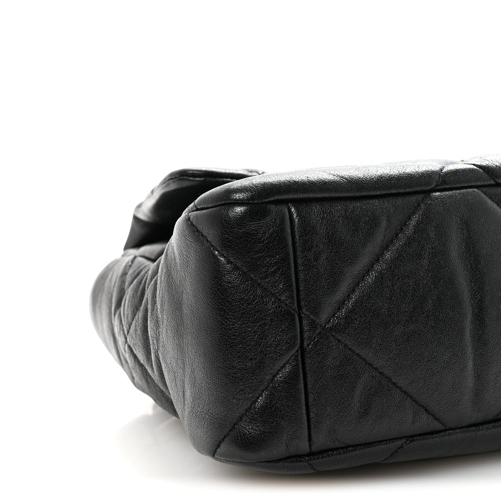 Goatskin Quilted Large Chanel 19 Flap Black