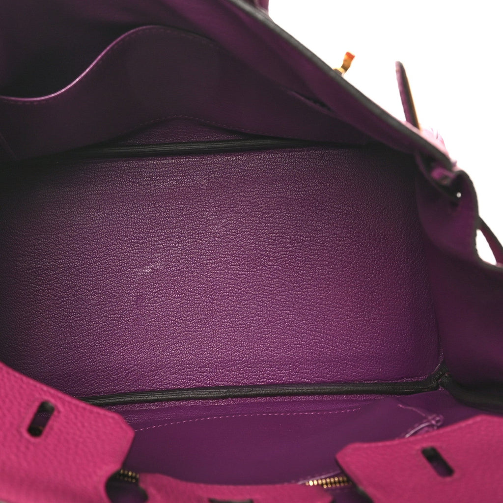 Togo Horseshoe Birkin 25 Rose Pourpre Cassis