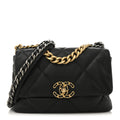 Lambskin Quilted Medium Chanel 19 Flap Black