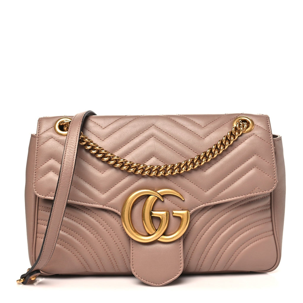 Calfskin Matelasse Medium GG Marmont Shoulder Bag Porcelain Rose