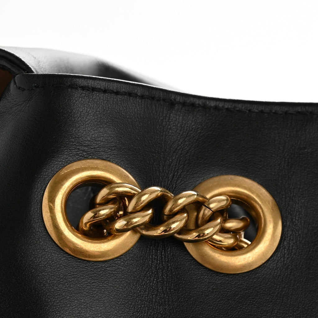Calfskin Matelasse Medium GG Marmont Shoulder Bag Black