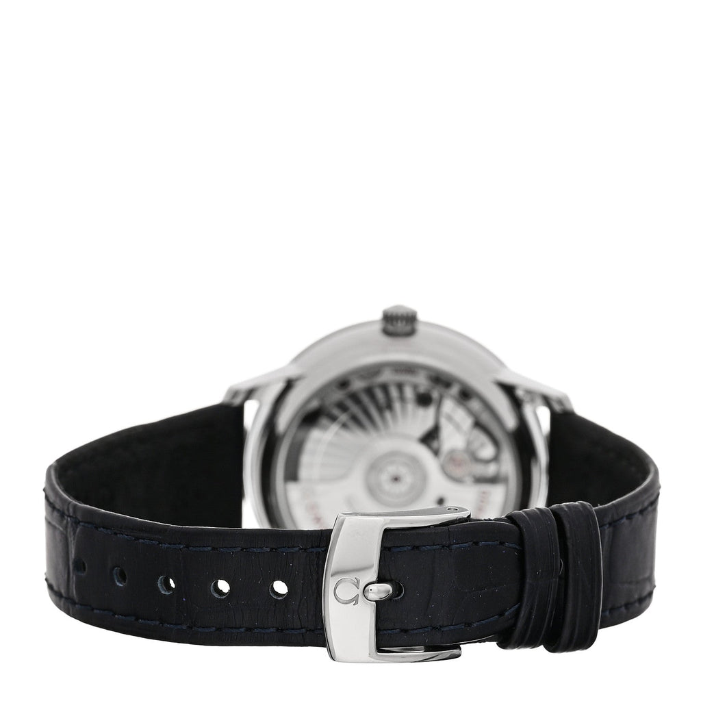 Stainless Steel Alligator Diamond 34mm De Ville Prestige Automatic Watch Blue 434.13.34.20.53.002