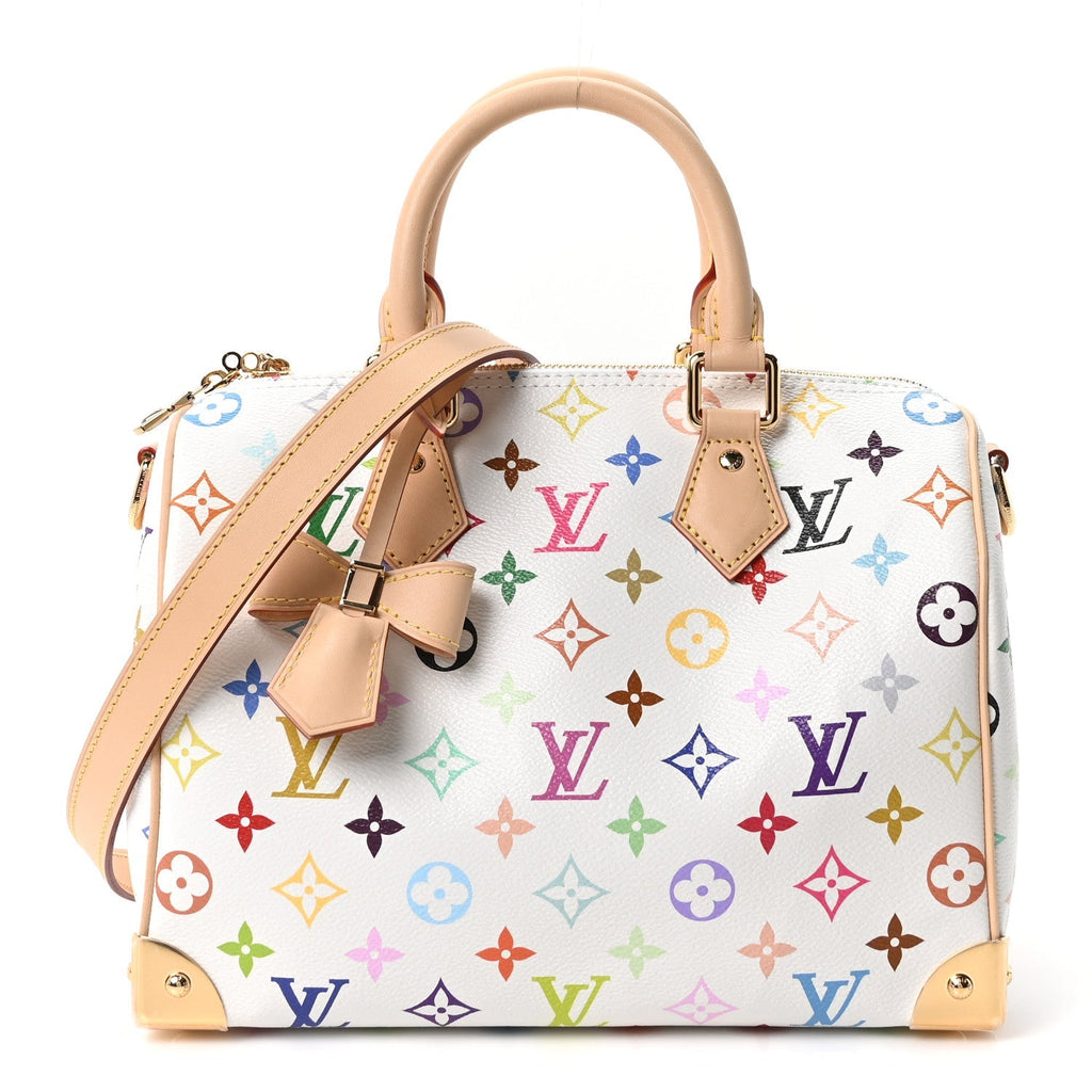 LV X TM Monogram Multicolor Speedy Bandouliere 25 White