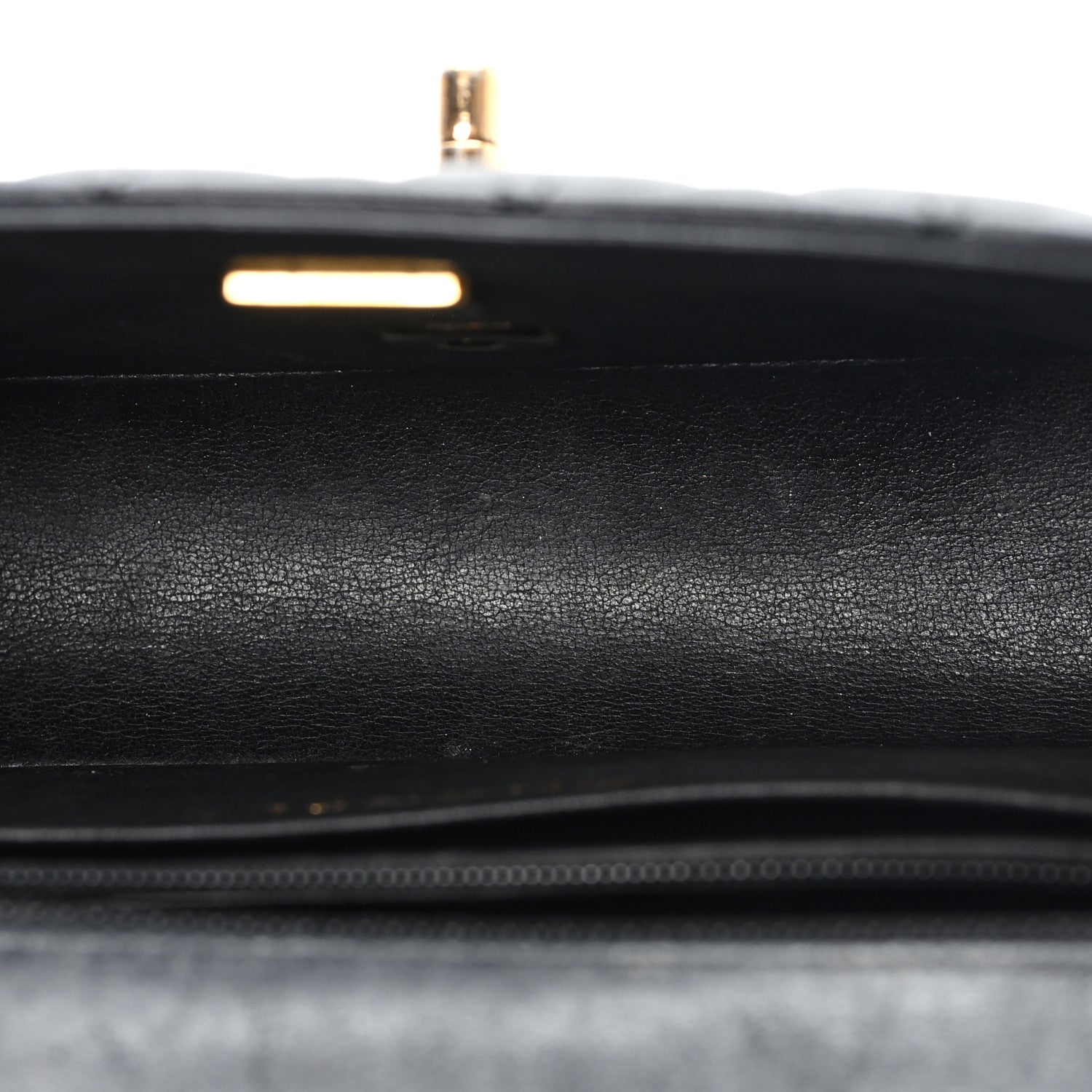 Lambskin Quilted Mini Rectangular Flap Black