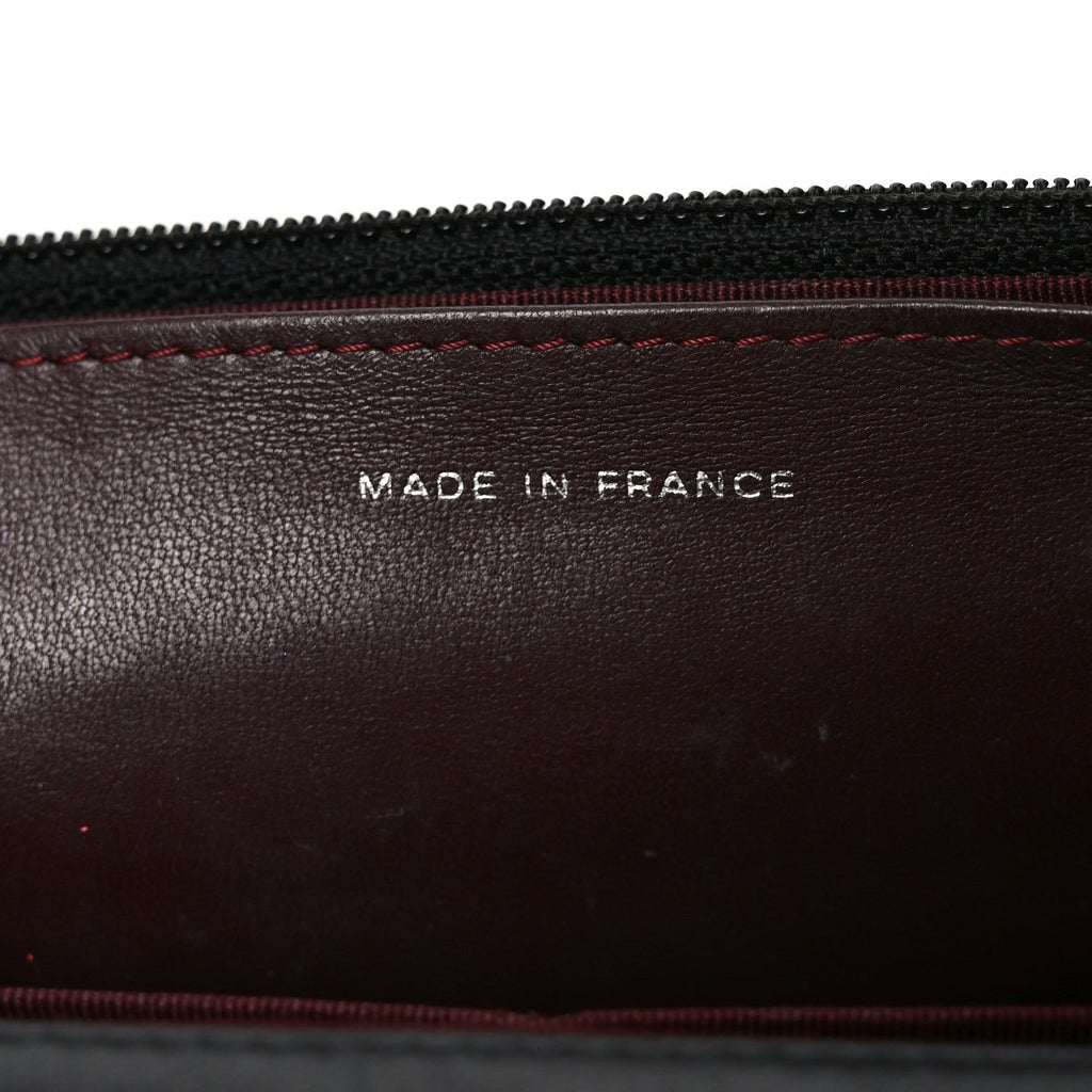 Lambskin Quilted Wallet On Chain WOC Black