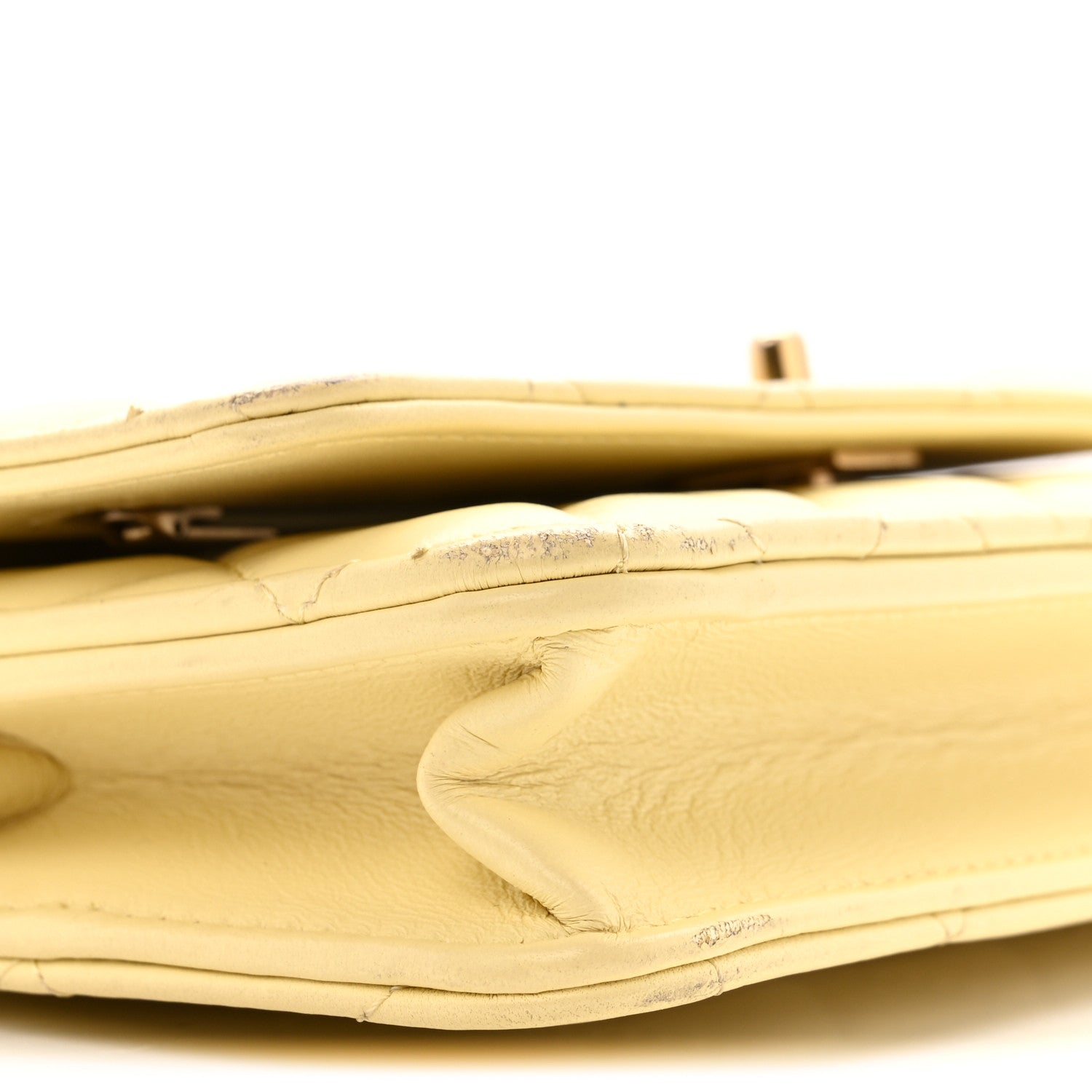 Lambskin Quilted Sweet Camellia Wallet on Chain WOC Yellow