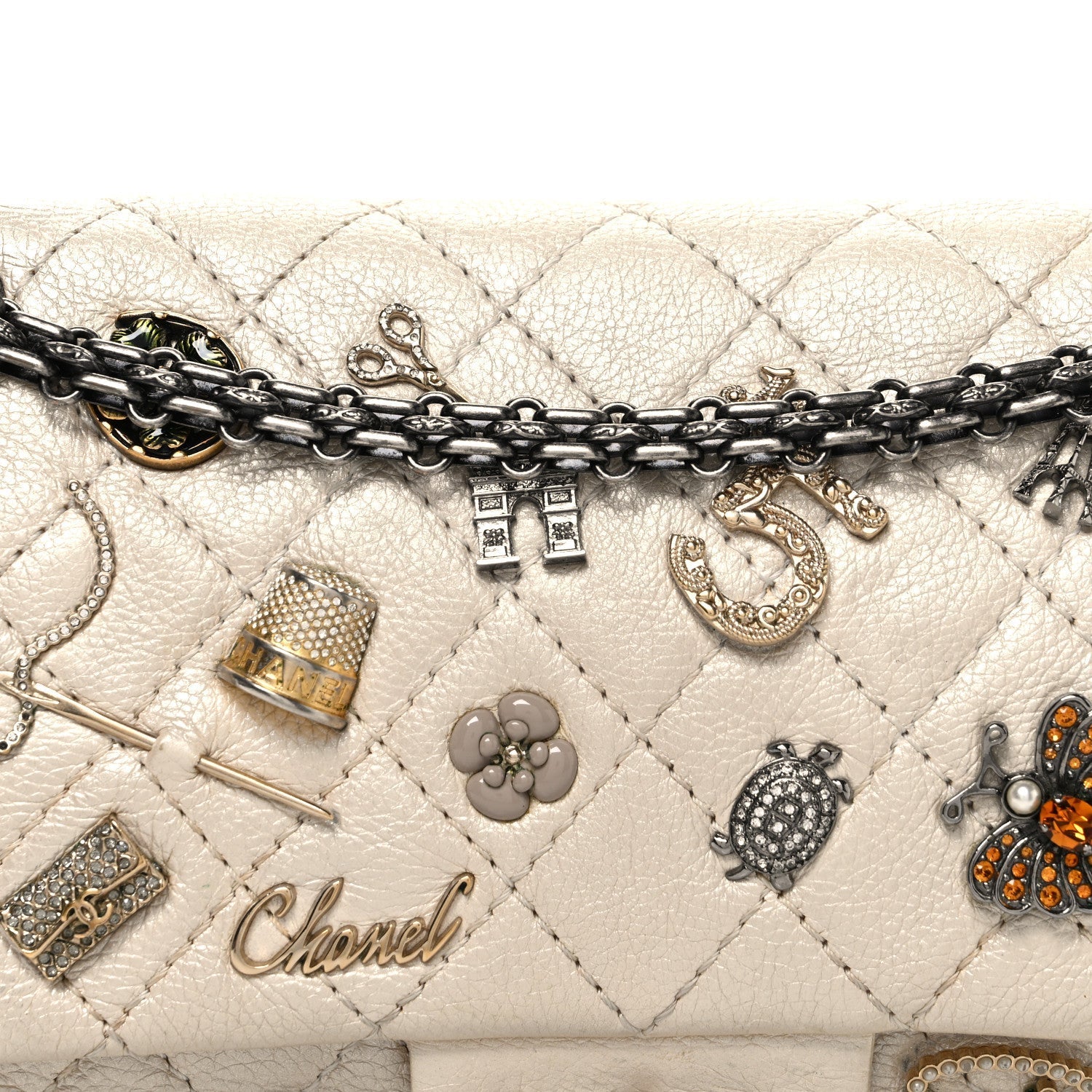 Aged Calfskin Lucky Charms 2.55 Reissue 225 Flap Ivory